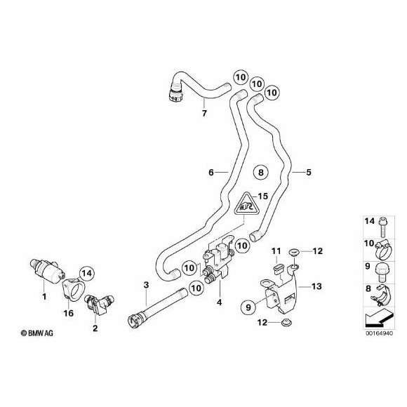 64216955921 Przewód wody dopływ BMW E70 X5 F15 E71 X6 F16  - 64216955921 - Części oryginalne BMW Łódź | Sklep internetowy BMW