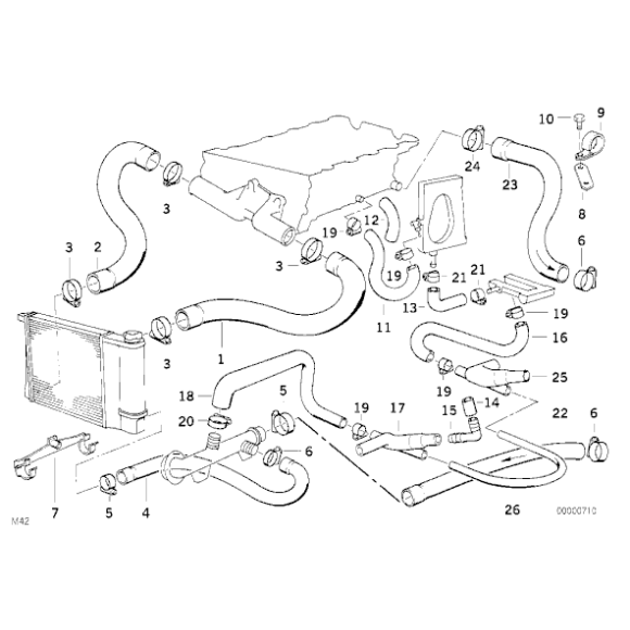 Przewód elastyczny układu chłodzenia BMW E30 318is M42 - 11531721847