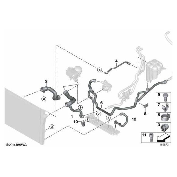 Elastyczny przewód ukł. chłodz. BMW E70 X5 E71 X6 - 17127576371
