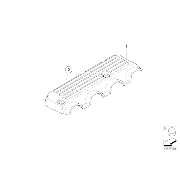 11617522575 Nakrętka pokrywy silnika BMW E81 E83 E84 E87 E90 E91 E92 E93 320 120 N46N - 11617522575 - Części oryginalne BMW Łódź