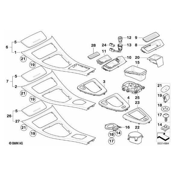 51167155643 oslona-dzwigni-zmiany-biegow-schwarz-bmw-e90-e91-e92-e93 - Części oryginalne BMW Łódź | Sklep internetowy BMW
