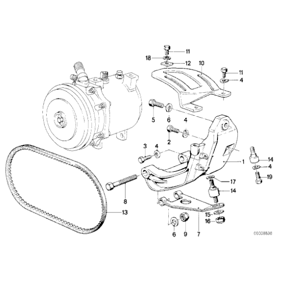 Pasek micro na klimatyzację BMW E32 E34 E23 535 530 730 735 M30 - 64521722371