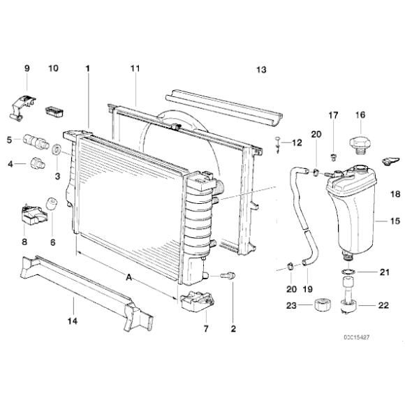 Przewód zbiorniczka wyrównawczego BMW E36 Z3 320i 323i 325i 328i M3 - 17111723521