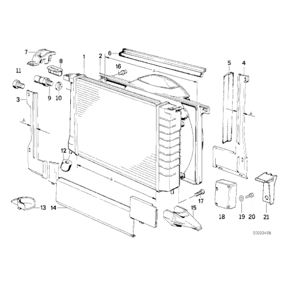Chłodnica wody BMW E34 E32 530i 535i 730i 735i M30 skrzynia ręczna - 17111723689
