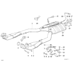 Wspornik uchwyt rury wydechowej BMW E31 E32 E34 840i 740i 740iL 540i - 18311723987