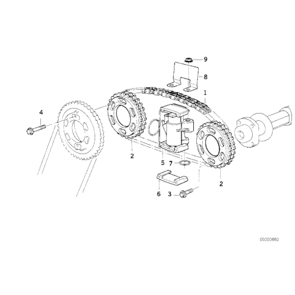 Napinacz łańcucha cyl. 5-8 BMW E34 E32 E38 E31 M60 740 840 540 730 530 - 11311725442