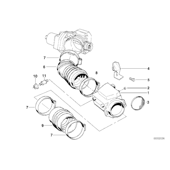 Guma przepływomierza BMW E31 850Ci 850CSi M70 - 13711725816