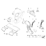 Kanał powietrza zasysający lewy BMW E81 E82 E87 E88 118 120 123 135 130 - 13717547592