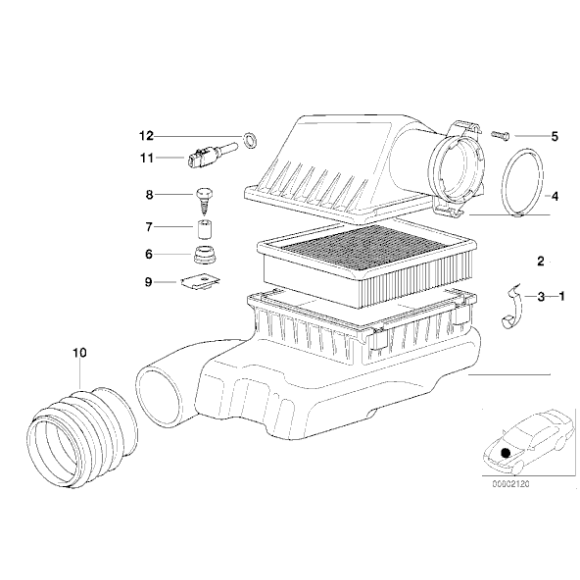 13711729992 Osłona gumowa przy obudowie filtra powietrza BMW E31 840i 840Ci 850Ci 850CSi - 13711729992 - Części oryginalne BMW Łódź | Sklep internetowy BMW