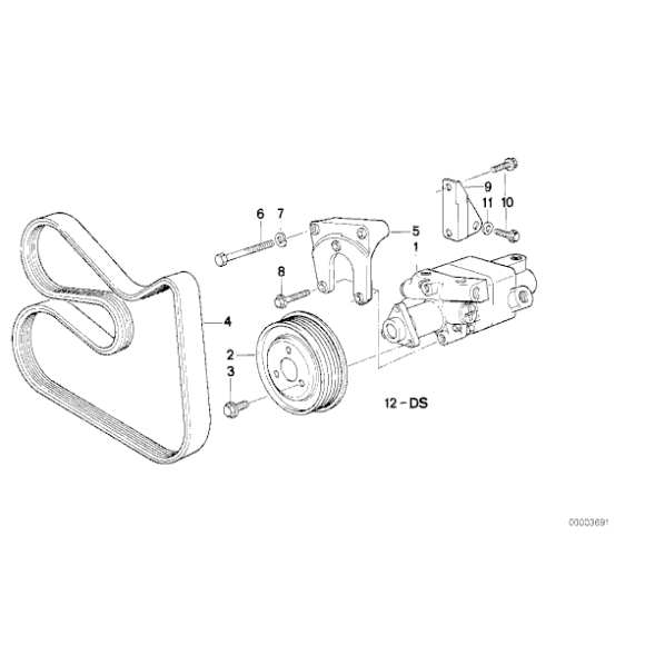 Pasek micro alternatora BMW E36 E34 320 520 325 525 - 11281735190
