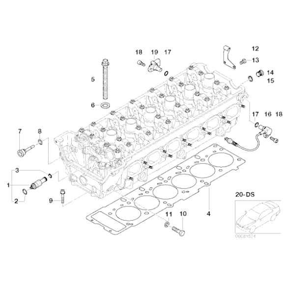 Śruba z kołnierzem BMW E31 E32 E34 E36 E38 E39 E53 M3 M5 840 850 730 740 525 530 540 325 750 - 11111736005
