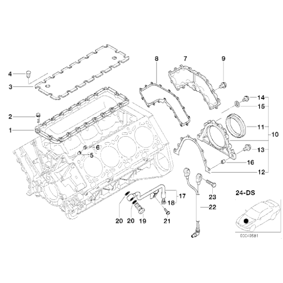 Osłona skrzyni korbowej BMW E31 E32 E34 E38 E39 E53 X5 V8  - 11141736106
