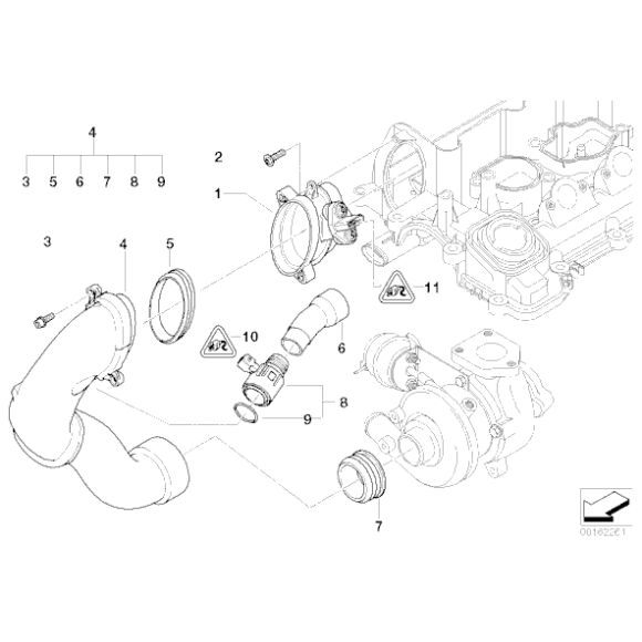 Pierścień uszczelniający turbosprężarki BMW E38 E39 E46 E53 E60 E65 E70 E71 E90 E91 E83 - 13717792090