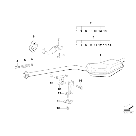 Tłumik tylny BMW E36 316i 318i M40 M43 - 18101737659