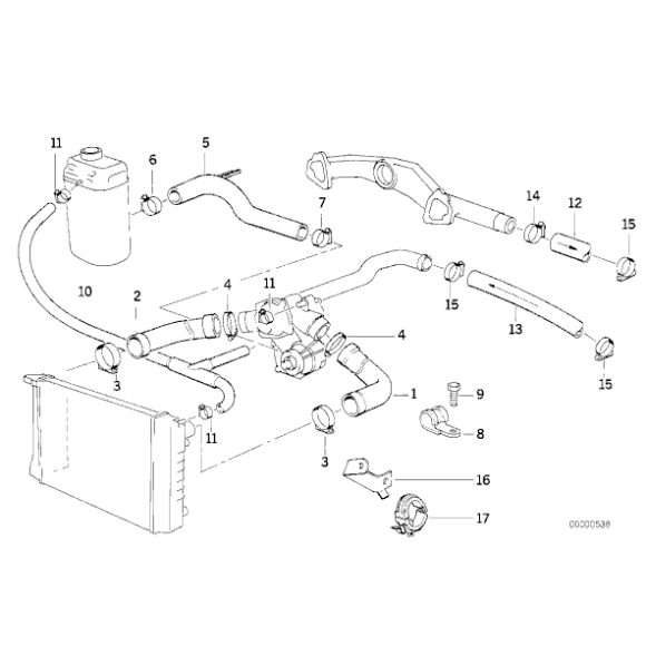 Przewód elastyczny układu chłodzenia BMW E31 850Ci 850CSi M70 - 11531741411