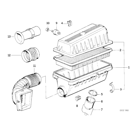 13721707021 Filtr powietrza E34 E32 M30 - Oryginał BMW - 13721707021 - Części oryginalne BMW Łódź | Sklep internetowy BMW
