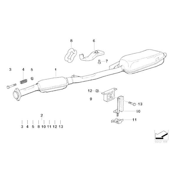 Tłumik tylny - 18101743263