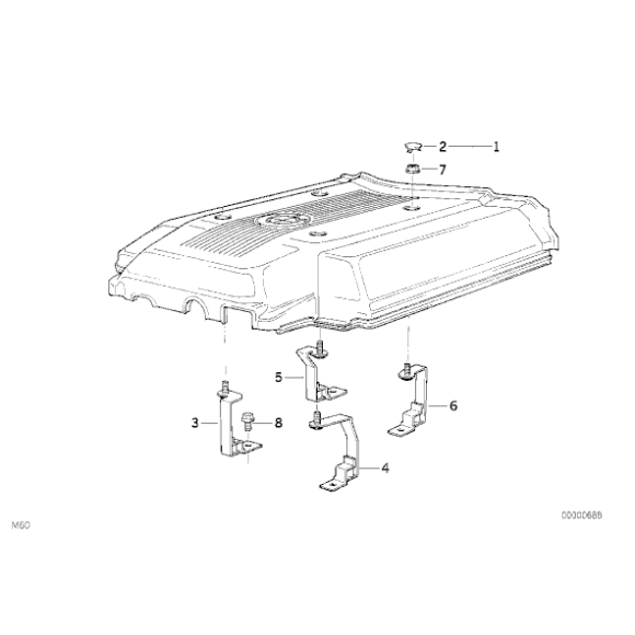 11611747166 Uchwyt przedni prawy pokrywy zaworów BMW E31 E32 E34 E38 730i 740i 840I 840Ci 530i 540i - 11611747166 - Części oryginalne BMW Łódź | Sklep internetowy BMW