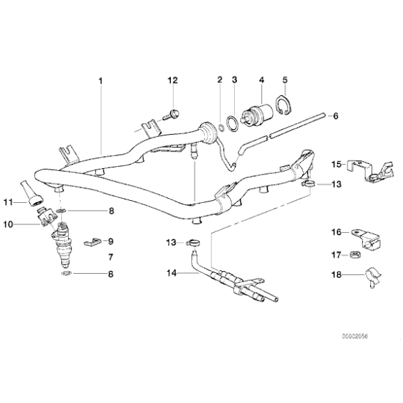 Wtryskiwacz BMW E31 E32 E34 E38 E39 730i 740i 530i 540i 535i 840i - 13641747406