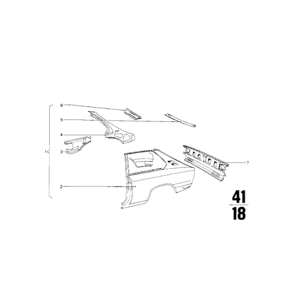Pas tylny BMW 114 1602 1802 2000 2002 2000tii 2002tii - 41341808735