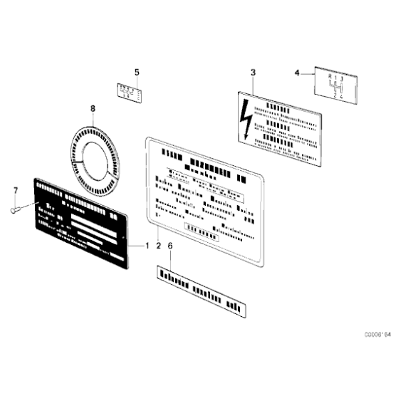Naklejka inf. "Schemat elektryczny" BMW E21 E30 E12 E28 E24 E23 - 51141811705