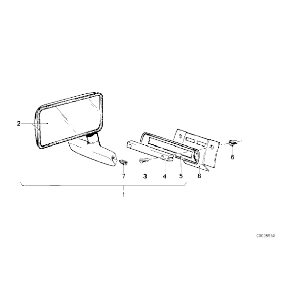 Uszczelka lusterka prawa BMW E10 E12 E21 E3 E9 - 51161822062