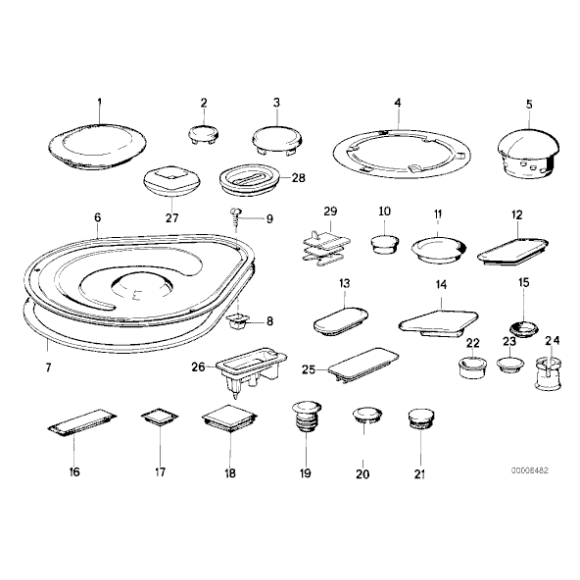 Zaślepka BMW E30 E23 E34 316 318 320 323 324 325 - 51141823900