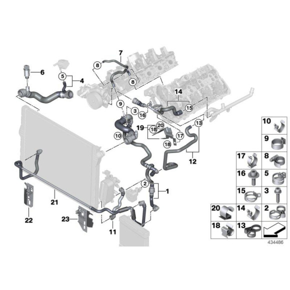Opaska zaciskowa przewodu BMW E24 E30 E31 E32 E34 E36 E38 E39 E46 E53 E60 E65 E70 F01 F06 F07 F10 F12 MINI - 16121180242