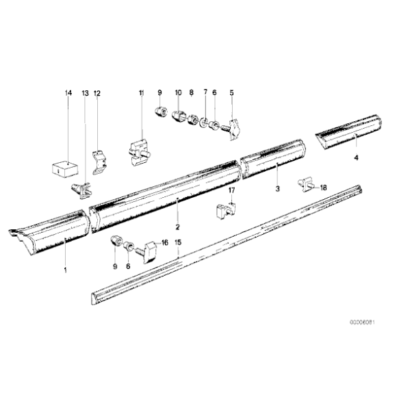 Listwa błotnika tył prawa BMW E24 628 630 633 635 - 51131839134