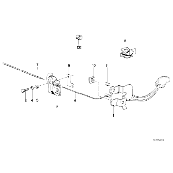 51231839767 Cięgno linka otwierania maski BMW E24 628CSi 630CS 630CSi 633CSi 635CSi M635CSi M6 - 51231839767 - Części oryginalne BMW Łódź | Sklep internetowy BMW