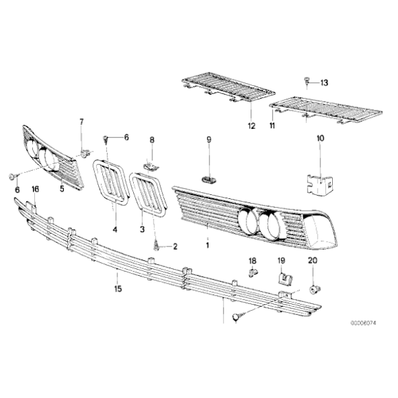 51131843535 Krata wlotu powietrza lewa BMW E24 628CSi 630CSi 633CSi 635CSi M635CSi M6 - 51131843535 - Części oryginalne BMW Łódź | Sklep internetowy BMW