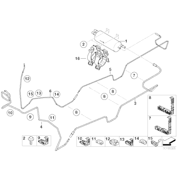 Filtr paliwa z regulatorem ciśnienia BMW E53 X5 3,0i 4,4i 4,6is 4,8is - 16126754016