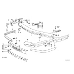 Listwa zderzaka przód lewa BMW E28 518 520 525 524 528 535 - 51111868101
