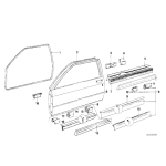 Uszczelka zewnętrzna szyby drzwi BMW E21 315 316 318 320 323, produkowane od 1979-09 - 51211874667