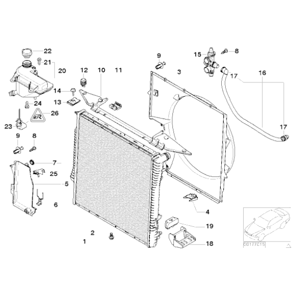 Chłodnica wody BMW E53 X5 3,0d 4,6is 4,8is - 17101439101