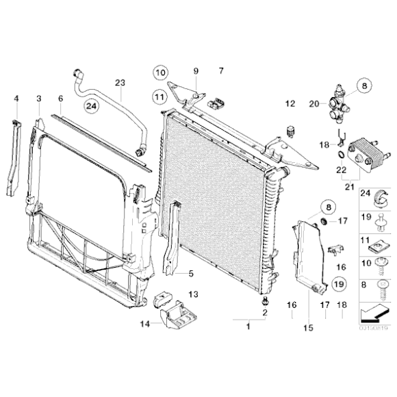 Pierścień uszczelniający BMW E53 X5 E60 E61 E63 E64 E65 E66 - 17101439140