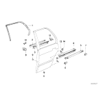Uszczelka szyby tył lewa BMW E30 sedan 316 318 320 323 325 - 51221888213