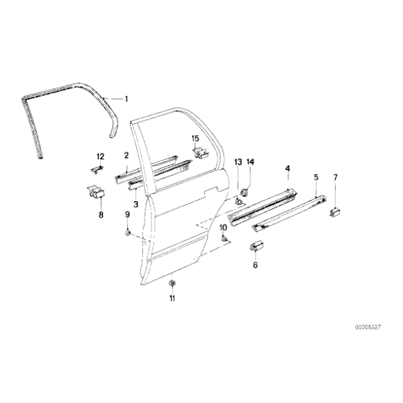 Uszczelka szyby tył lewa BMW E30 sedan 316 318 320 323 325 - 51221888213