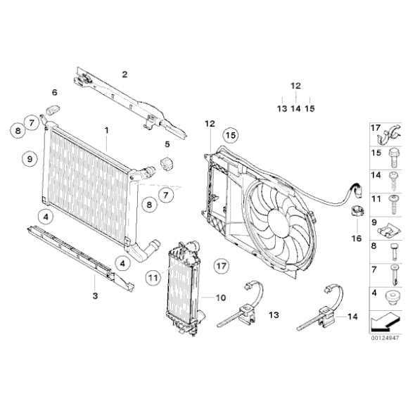 Uchwyt chłodnicy MINI R50 R52 R53 Cooper One 1,6i 1,4i D CooperS - 17107515477