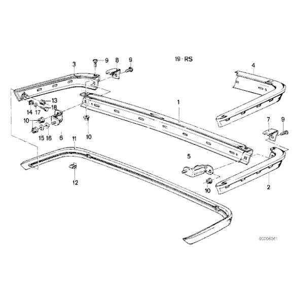 Nakrętka zderzaka BMW E24 E28 E30 628 635 316 318 320 323 324 325 518 520 524 525 528 535 M5 - 51111900386