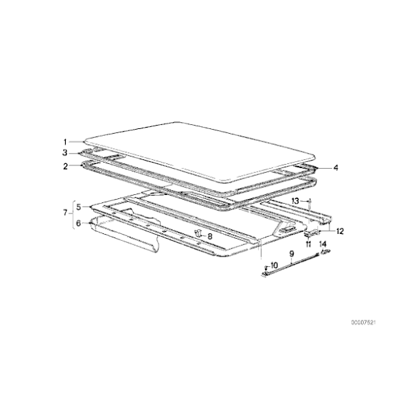 Uszczelka szyberdachu tylna BMW E21 E30 316 318 320 323 325 324 M3 - 54121906999