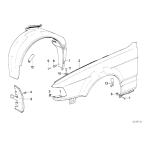 Nadkole przód lewe BMW E32 730i 735i 740i 750i - 51711908001
