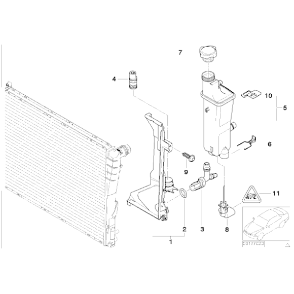 Króciec płynu chłodzącego BMW E46 316 318 320 323 325 328 330 - 17111707817