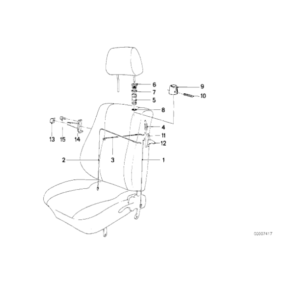 52101916611 Linka uchylania składania fotela przód BMW E24 E30 Coupe 628 633 635 M6 316 318 320 323 325 M3 - 52101916611 - Części oryginalne BMW Łódź | Sklep internetowy BMW