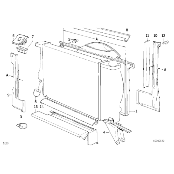 Osłona wentylatora chłodnicy BMW E34 520i 525i M50 z klimatyzacją- 17111712686