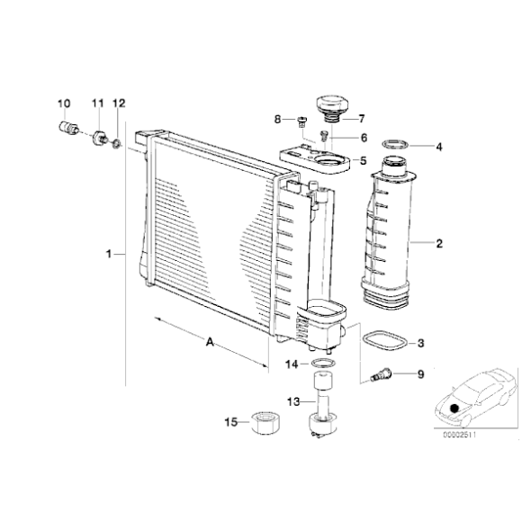 Zbiornik wyrównawczy chłodnicy BMW E30 E34 E36 E39 316 318 320 325 328 323 520 525 523 528 - 17111712835