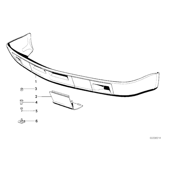 Osłona spoilera przód lewa BMW E28 518i 520i 524d 524td 525e 525i 528i 535i - 51711919943