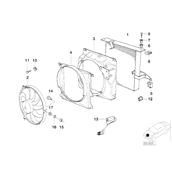 17111723029 Osłona wentylatora BMW E36 320i 323i 328i 318is 325is 316i M40 - 17111723029 - Części oryginalne BMW Łódź | Sklep internetowy BMW