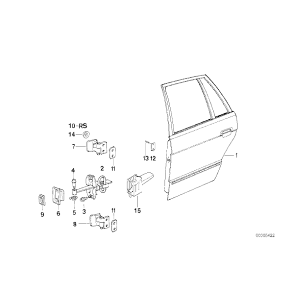 Zestaw naprawczy zawiasów drzwi przód BMW E30 E32 E34 316 318 320 323 325 520 525 530 535 540 M3 M5 730 740 735 750 - 4151192273