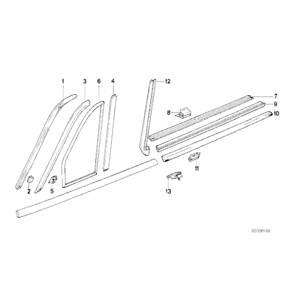 Listwa ozdobna lewa chrom BMW E30 Cabrio 318i 320i 325i - 51361924757